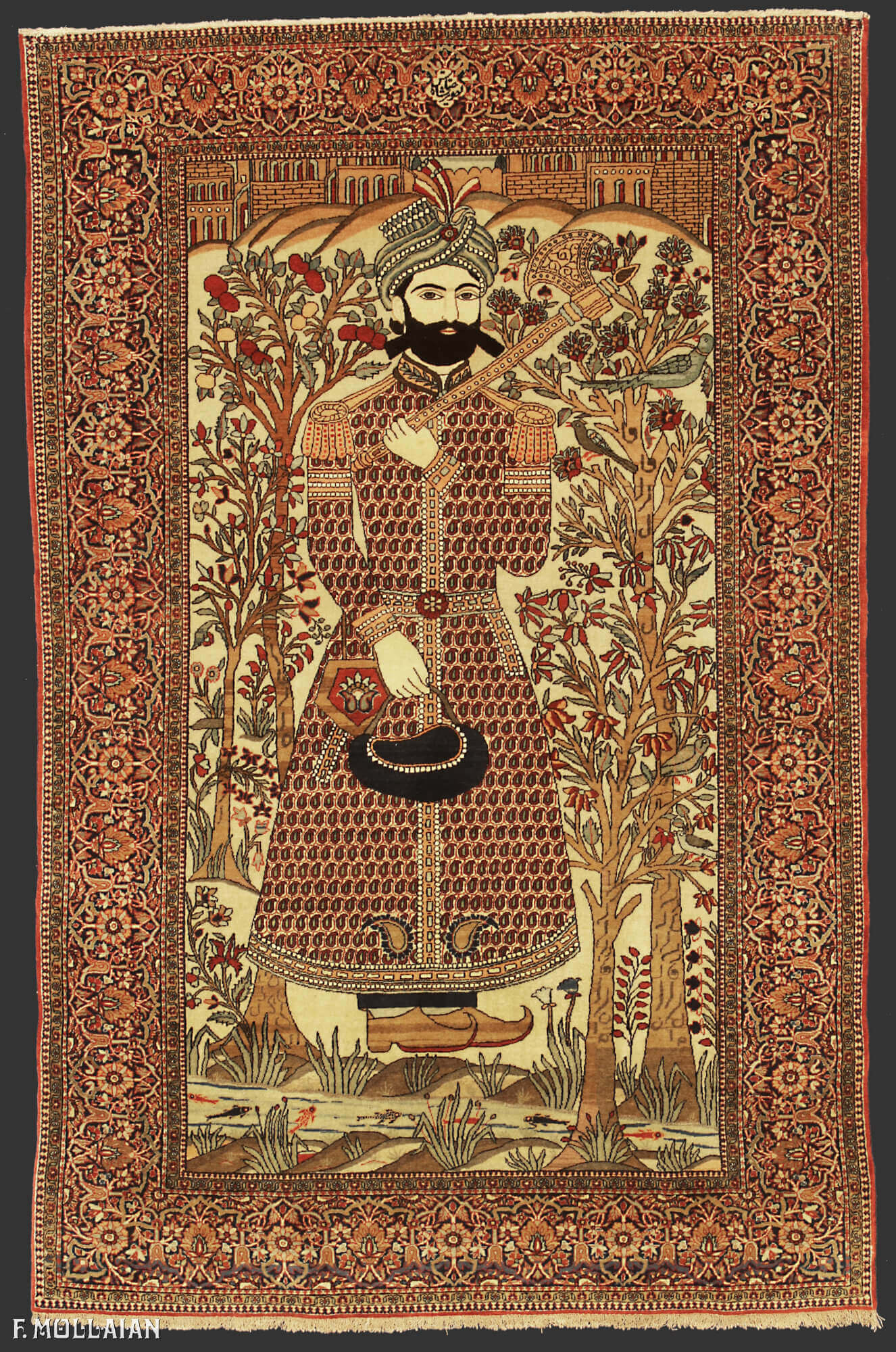 Teppich Persischer Antiker Kashan Mohtasham n°:41724256